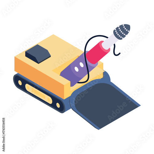 Auger Machine Vector icon which can easily modify or edit