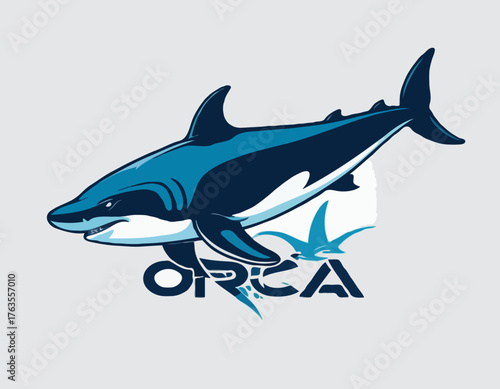 fish Mascot Logo, orca, shark, whale, dolpin eSports gaming emblem, t-shirt print