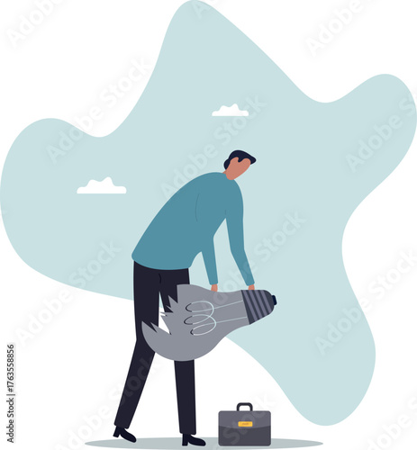 Uninspired or motivation after business failure, burnout or exhausted from crisis, no new idea or inspiration.about a man and his life.