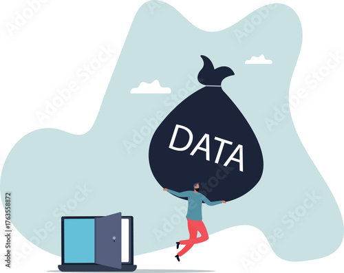 Computer hacker, cyber security, online ransomware or malware to steal personal data from computer,about a man and his life.