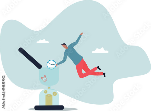 Time is money, long term investment return, retirement pension fund.about a man and his life.