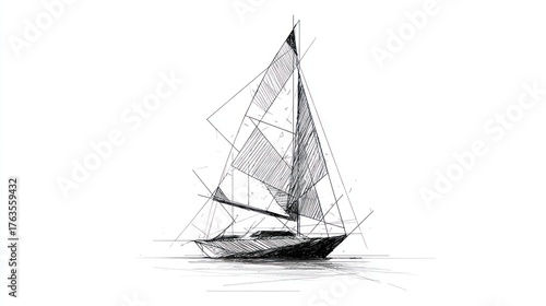 Wallpaper Mural Abstract sailboat sketch Torontodigital.ca