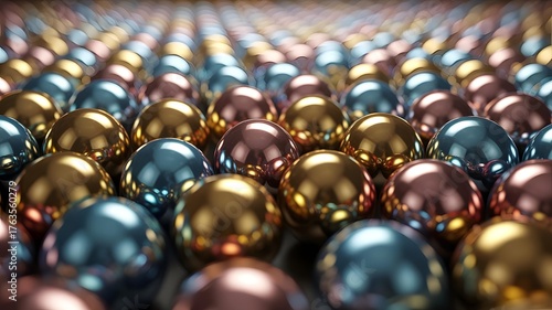 Vibrant Metallic Eggs in Rows – Colorful Glossy Holiday Background