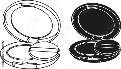 Compact powder illustration vector makeup beauty product set
