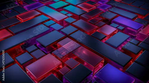Futuristic Abstract Geometric Background with Vibrant Gradient C