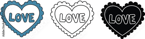Love heart vector set valentine's day clip art illustration
