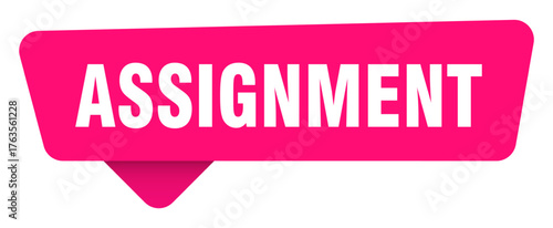 assignment magenta sticker isolated on transpatent background. assignment sign