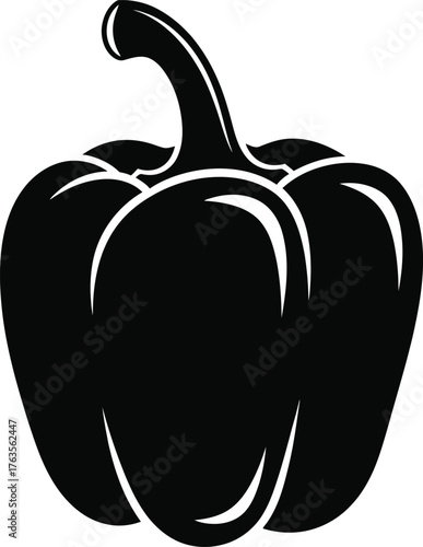 Black Bell Pepper Silhouette Icon Design Element