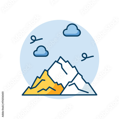 Mountains icon clean and modern vector illustration