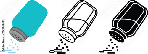 Salt shaker vector illustration cooking seasoning condiment icon