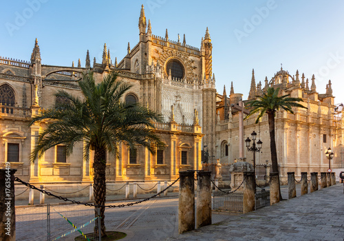 Seville Cathedral on Triumph square, Spain