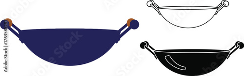 Stock vector illustration of a wok pan for cooking stir fry