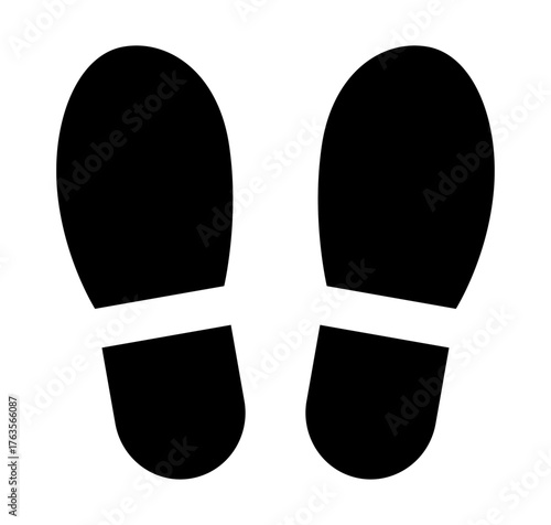 足跡 靴跡 シルエット ピクト アイコン モノクロ