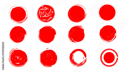 red Grunge rubber stamp template set vector design