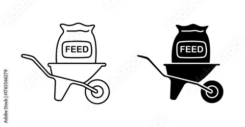 wheelbarrow with feed icon