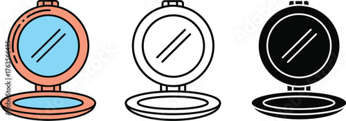 Compact mirror vector illustration for makeup and beauty needs