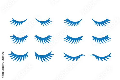 eyelashes clipart set vector illustration