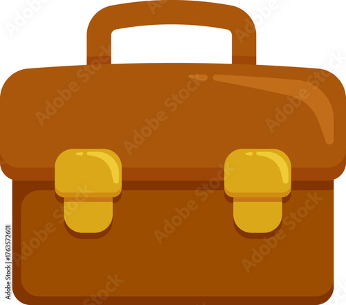 Illustration of a brown leather briefcase