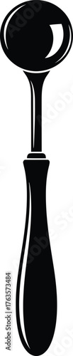 Black and White Vector Silhouette of a Cocktail Muddler Bar Tool Icon Graphic Style