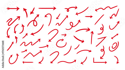 Wallpaper Mural A collection of hand-drawn red arrows in various styles and directions. Torontodigital.ca