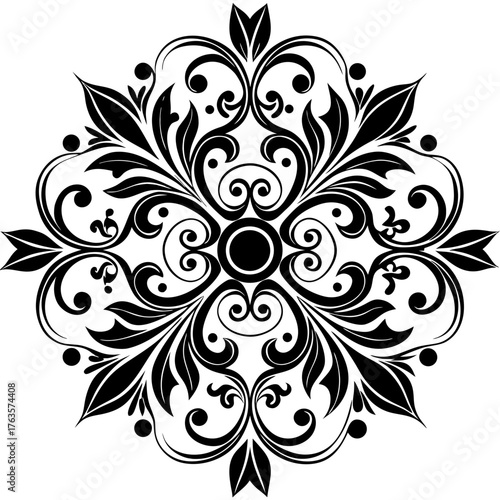 black and white floral pattern