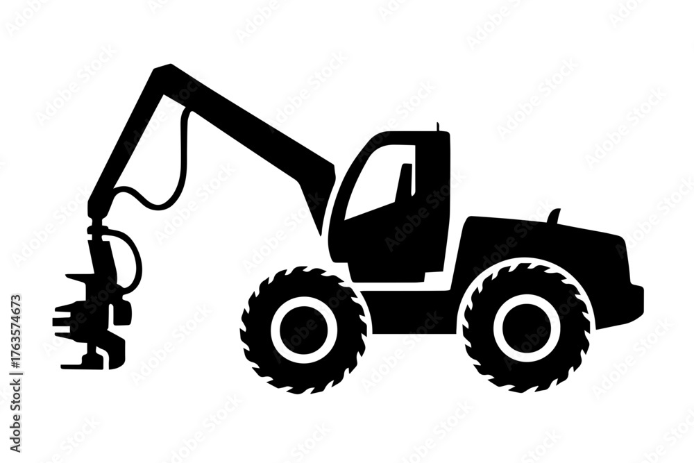 Naklejka premium forestry harvester