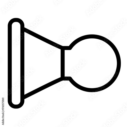 Horn for sound signals at road ride line icon, driver license concept. Vector graphics. Classic signal loudspeaker sign on white background, style icon mobile or web design.