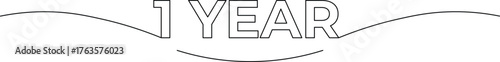 Celebrate one year of success with this modern graphic that marks a first anniversary or milestone in clean, minimalist style for business or personal projects