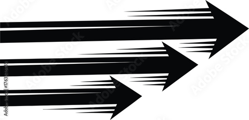 Dynamic Triple Arrow Speed Sign Vector Graphic