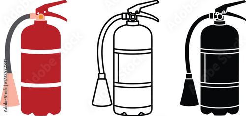 Fire extinguisher vector illustration safety equipment icons
