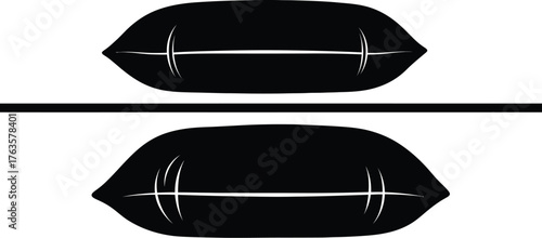 Black and white pillow graphic design vector stock image art