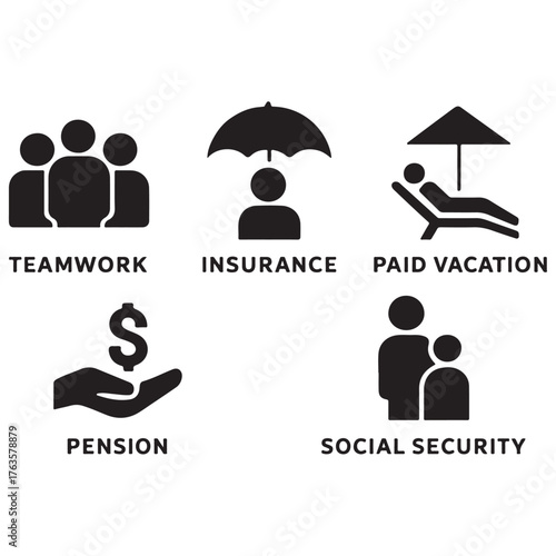 Employee benefit web icons.