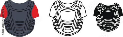 Tactical vest vector illustration bulletproof vest clip art set