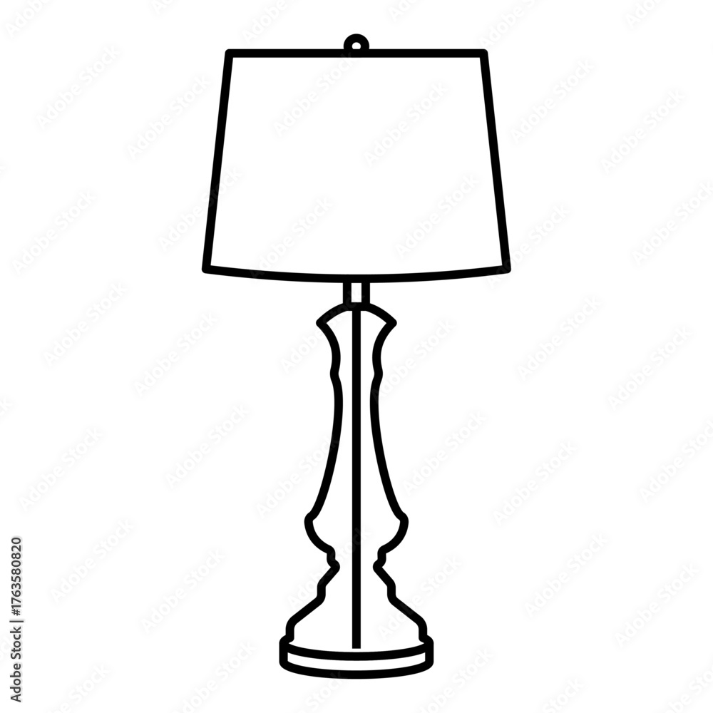 Obraz premium An illustration of a black lamp icon on a white background