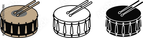 Drum set vector illustration musical instrument percussion
