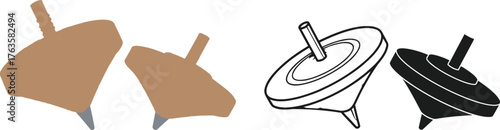 Spinning top vector illustration vintage toy design element