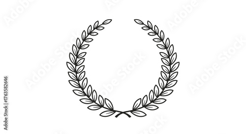 Elegant Laurel Wreath Illustration for Awards and Recognition.