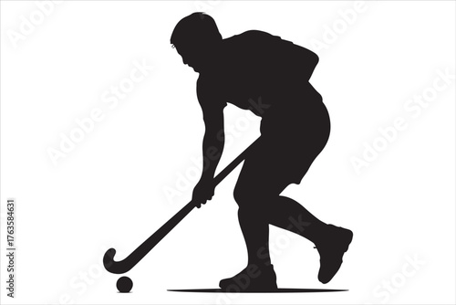 Hockey Players Silhouette Set  Sport Action Poses Vector Design