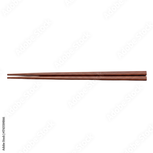 Pair of wooden chopsticks isolated