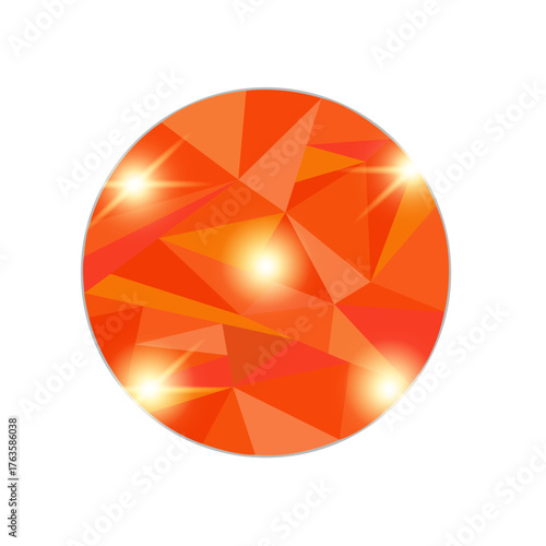 Realistic VIP vector circular frame with diamonds on a white background