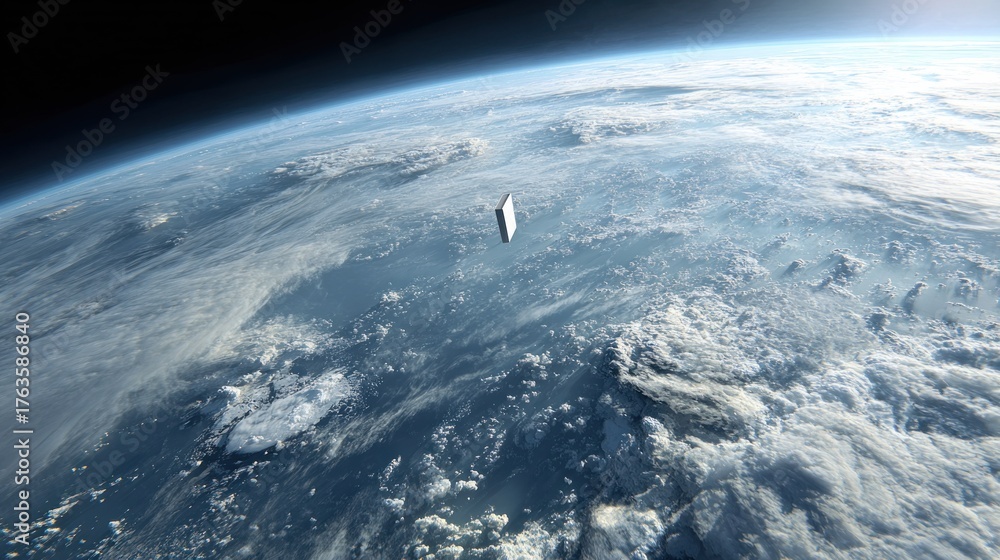 Fototapeta premium Satellite object over earth