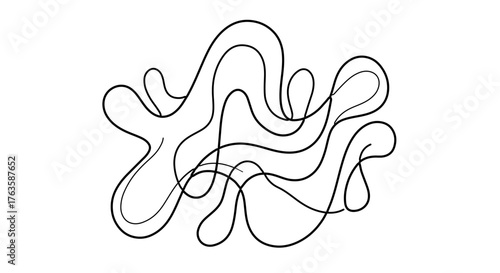 Abstract organic shape, featuring flowing lines and a sense of movement and fluidity