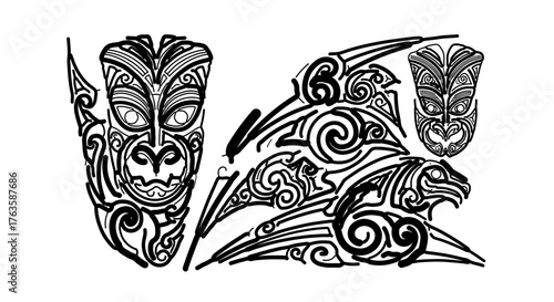 Intricate maori tribal tattoo designs, showcasing cultural heritage and artistry