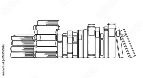 Illustration of a stack of books, perfect for library and education projects