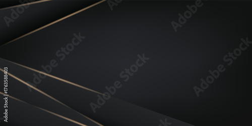 luxurious abstract black gray gold line overlap layers background. eps10 vectorPrint