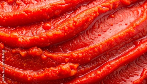 Wallpaper Mural Close-up of vibrant red tomato paste or sauce texture, rich and thick for cooking and food concepts Torontodigital.ca