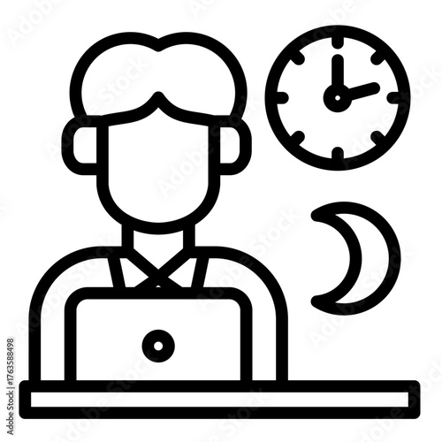 Overtime Icon Element For Design