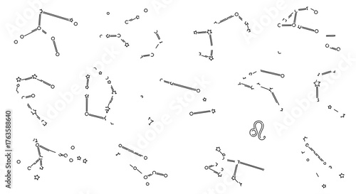 Collection of zodiac constellations, perfect for astrology or astronomy themes