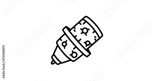 Illustration of a vintage microphone, perfect for music, podcasting, or audio recording