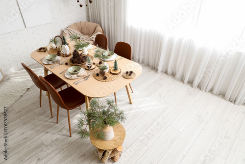 Dining table set with pine ...